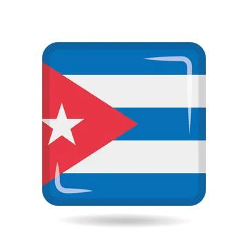 Square shape icon of the national flag of Cuba Vector illustration Stock Illustration
