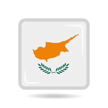 Square shape icon of the national flag of Cyprus Vector illustration Stock Illustration