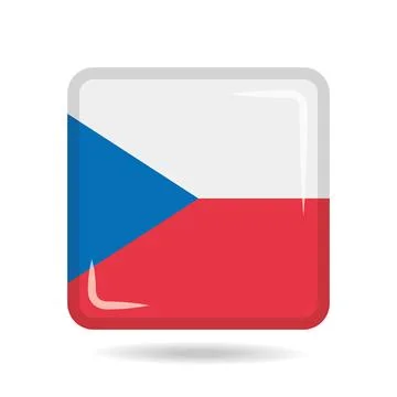 Square shape icon of the national flag of Czech Republic Vector illustration Stock-Illustration