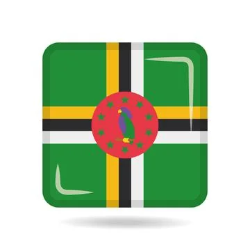 Square shape icon of the national flag of Dominica Vector illustration Stock-Illustration