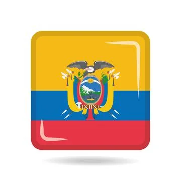 Square shape icon of the national flag of Ecuador Vector illustration Stock-Illustration
