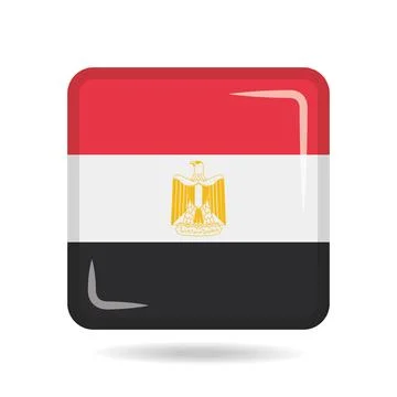 Square shape icon of the national flag of Egypt Vector illustration Stock Illustration