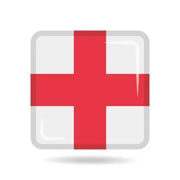 Square shape icon of the national flag of England Vector illustration Stock Illustration