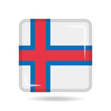 Square shape icon of the national flag of Faroe Islands Vector illustration Stock-Illustration