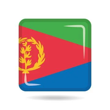 Square shape icon of the national flag of Eritrea Vector illustration Stock Illustration