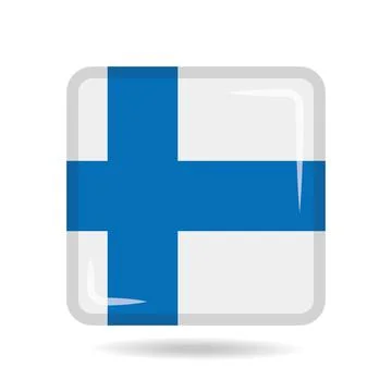 Square shape icon of the national flag of Finland Vector illustration Stock Illustration