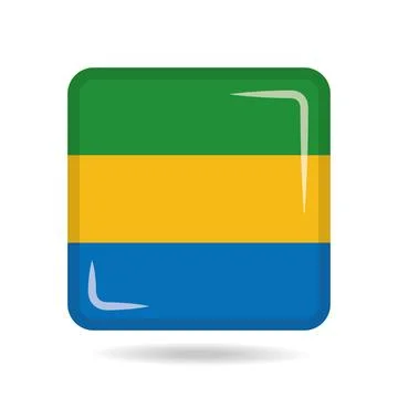 Square shape icon of the national flag of Gabon Vector illustration Stock Illustration