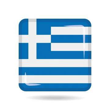 Square shape icon of the national flag of Greece Vector illustration Stock Illustration