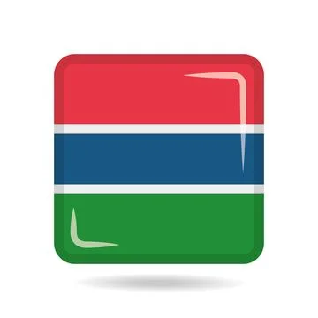 Square shape icon of the national flag of Gambia Vector illustration Stock Illustration