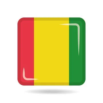 Square shape icon of the national flag of Guinea Vector illustration Stockillustratie