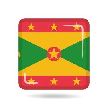 Square shape icon of the national flag of Grenada Vector illustration Stock-Illustration