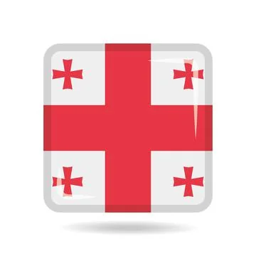 Square shape icon of the national flag of Georgia Vector illustration Stock Illustration