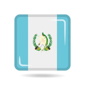 Square shape icon of the national flag of Guatemala Vector illustration Stock Illustration