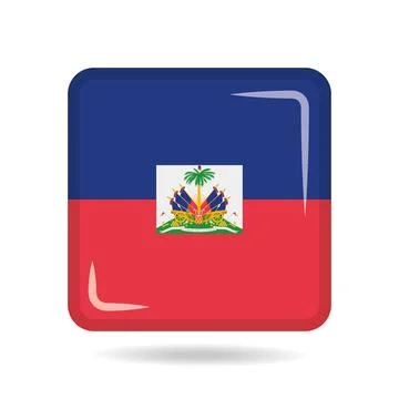 Square shape icon of the national flag of Haiti Vector illustration Stock Illustration