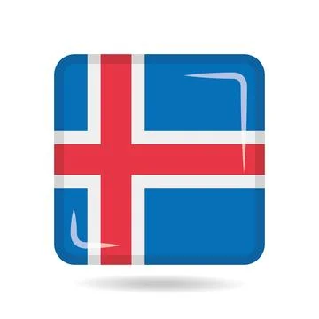 Square shape icon of the national flag of Iceland Vector illustration Stock Illustration