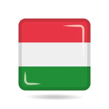 Square shape icon of the national flag of Hungary Vector illustration Stock Illustration