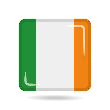Square shape icon of the national flag of Ireland Vector illustration Stockillustratie