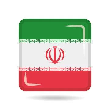 Square shape icon of the national flag of Iran Vector illustration Stock Illustration