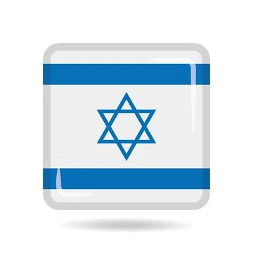 Square shape icon of the national flag of Israel Vector illustration Stock Illustration