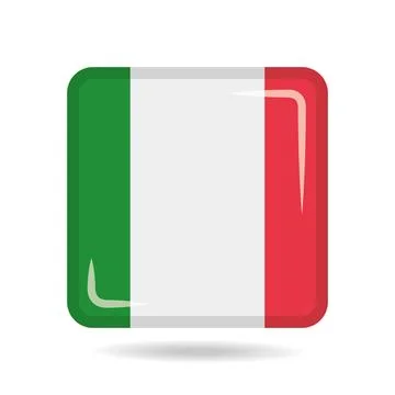 Square shape icon of the national flag of Italy Vector illustration Stock Illustration