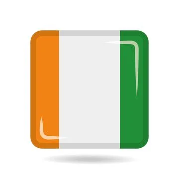 Square shape icon of the national flag of Ivory Coast Vector illustration Stock-Illustration