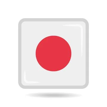 Square shape icon of the national flag of Japan Vector illustration Stock Illustration
