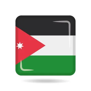 Square shape icon of the national flag of Jordan Vector illustration Stockillustratie