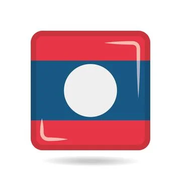 Square shape icon of the national flag of Laos Vector illustration Stock-Illustration