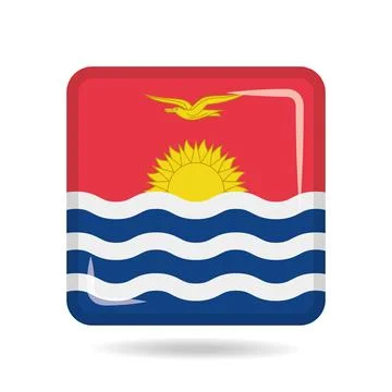 Square shape icon of the national flag of Kiribati Vector illustration Stock Illustration