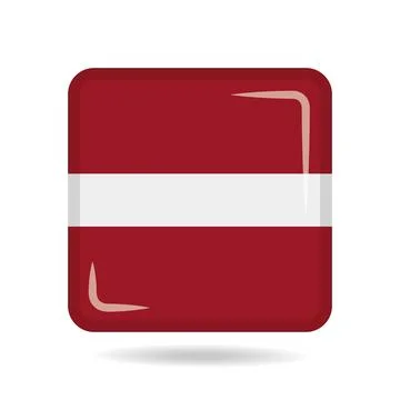 Square shape icon of the national flag of Latvia Vector illustration Stock Illustration