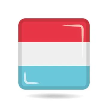Square shape icon of the national flag of Luxembourg Vector illustration Stock Illustration