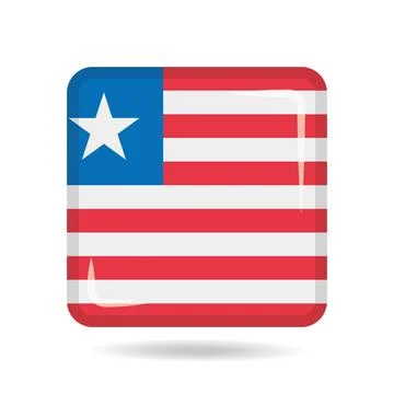 Square shape icon of the national flag of Liberia Vector illustration Stock Illustration