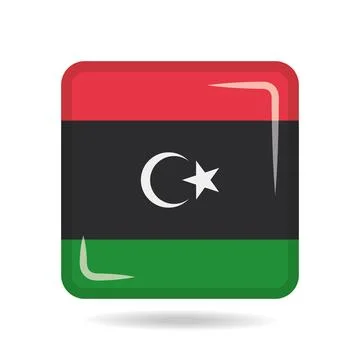 Square shape icon of the national flag of Libya Vector illustration Stock Illustration