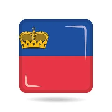 Square shape icon of the national flag of Liechtenstein Vector illustration Stockillustratie