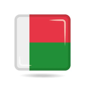 Square shape icon of the national flag of Madagascar Vector illustration Stock Illustration