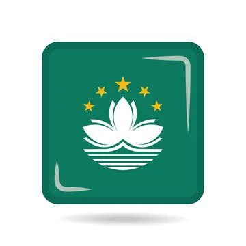 Square shape icon of the national flag of Macao Vector illustration Stock Illustration