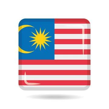 Square shape icon of the national flag of Malaysia Vector illustration Stock-Illustration