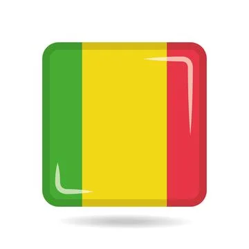 Square shape icon of the national flag of Mali Vector illustration Stock Illustration