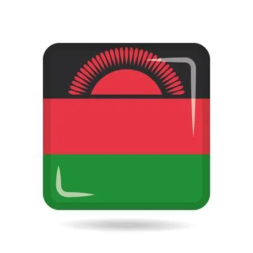 Square shape icon of the national flag of Malawi Vector illustration Stock Illustration