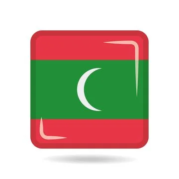 Square shape icon of the national flag of Maldives Vector illustration Stock Illustration