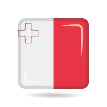 Square shape icon of the national flag of Malta Vector illustration Stock Illustration