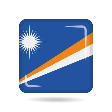 Square shape icon of the national flag of Marshall Islands Vector illustratio Stock Illustration