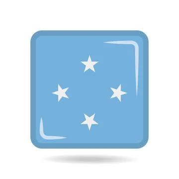 Square shape icon of the national flag of Micronesia Vector illustration Stockillustratie