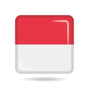 Square shape icon of the national flag of Monaco Vector illustration Stock Illustration