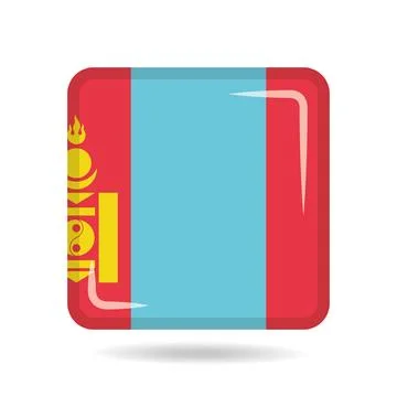 Square shape icon of the national flag of Mongolia Vector illustration Stockillustratie