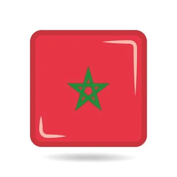 Square shape icon of the national flag of Morocco Vector illustration Stock Illustration