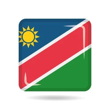 Square shape icon of the national flag of Namibia Vector illustration Stock Illustration