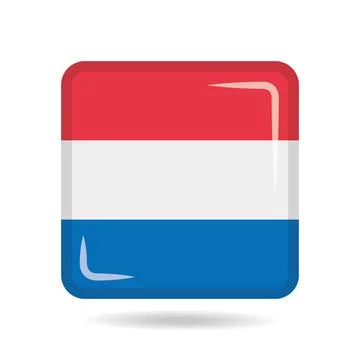 Square shape icon of the national flag of Netherlands Vector illustration Stock Illustration