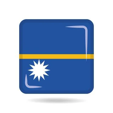 Square shape icon of the national flag of Nauru Vector illustration Stock Illustration