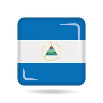 Square shape icon of the national flag of Nicaragua Vector illustration Stock Illustration